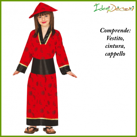 Costume cinese bambina vestito rosso orientale