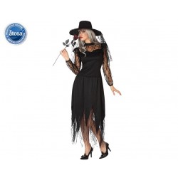 Costume vedova nera donna  taglia M L abito nero Halloween