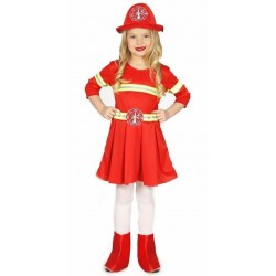 Costume pompiere pompiara  bambina divisa vestito rosso