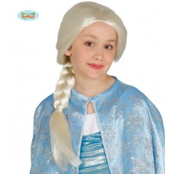 Parrucca Frozen Elsa  bionda Bambina Carnevale 
