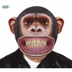 Maschera da scimmia travestimento da animale scimpanzè gigante 