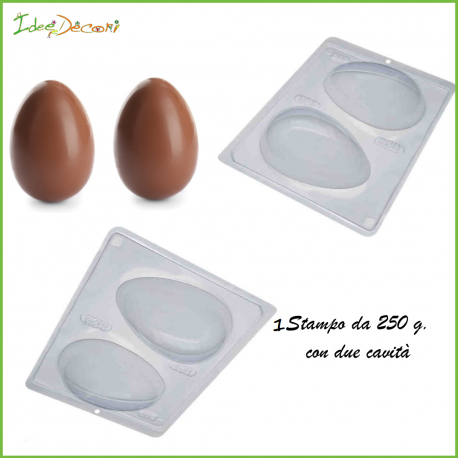 Stampo uovo di Pasqua cioccolato 2 cavità forma uova gr 250