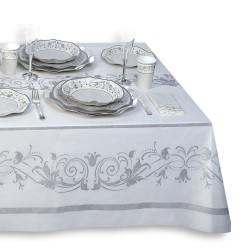 Piatto argento prestige set kit bicchieri tovaglioli coordinato tavola