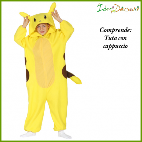 Costume pickach giallo vestito cincillà tuta  pokemon animale