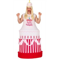 Costume torta di compleanno auguri da adulto unisex 