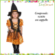 Costume strega streghetta bambina taglia 2 3 anni Halloween