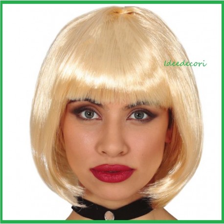Parrucca donna bionda  a caschetto media capelli lisci
