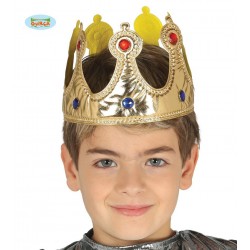 Corona da re per bambino principe oro con gemme 
