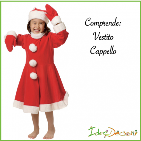 Costume da babbo Natale mamma Bambina bimba vestito 