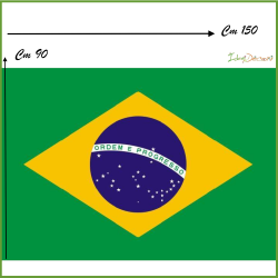 Bandiera Brasile Brasiliana in tessuto con asola cm 150x90