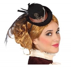 Cerchietto con cappello Steampunk donna