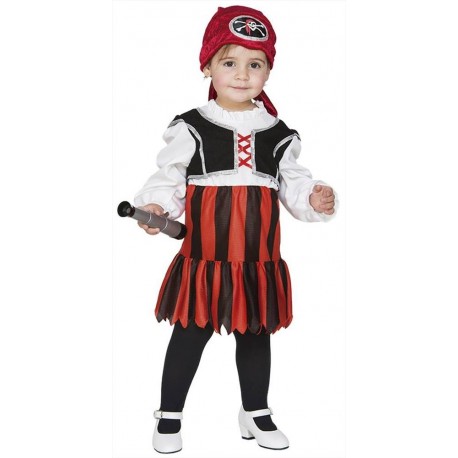 eurocarneval costume pirata piratessa bambina12 24 mesi carnevale 7064