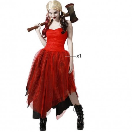Costume Harley Quin donna rosso vestito arlecchino pazzo