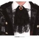 Jabot vittoriano in pizzo colletto bianco o nero con gemma 