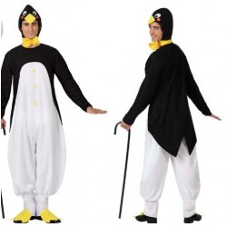 Costume da pinguino adulto tuta con cappuccio animale marino