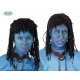 Parrucca treccine nere indigena indigeno avatar indiana rasta uomo donna carnevale