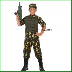 Costume militare soldato militare mimetico bambino