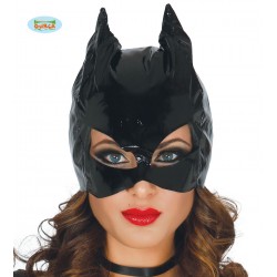 Maschera gatta donna colore nero catwoman 