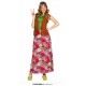 Costume hippie donna figlia dei fiori anni 70 vestito multicolore 