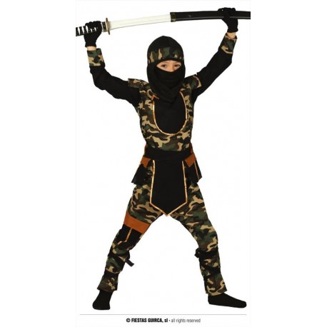 Costume ninja bambino samurai vestito mimetico divisa 