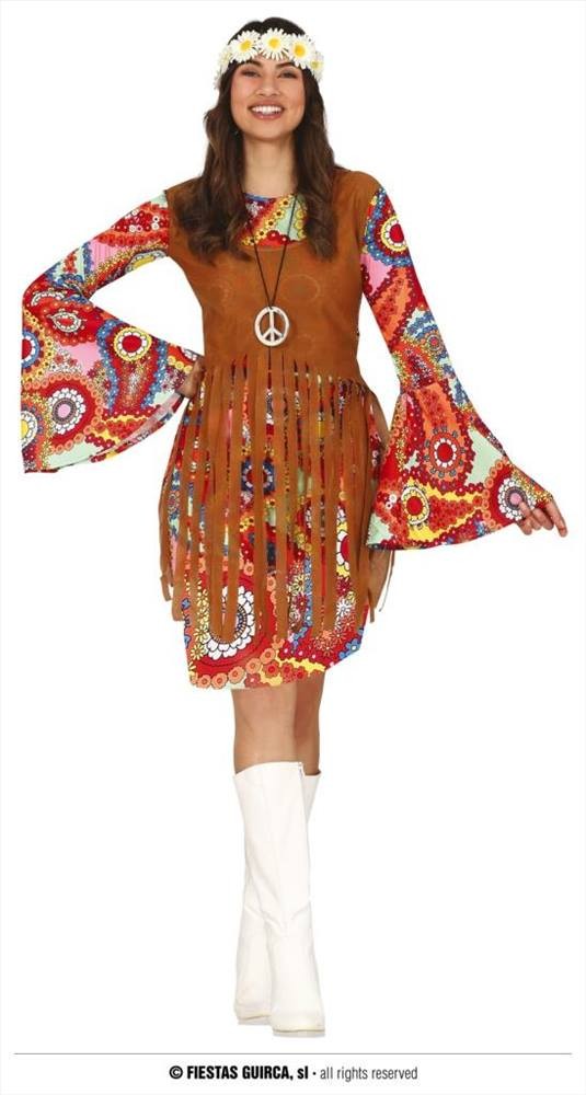 70s Costume Carnevale Hippy Anni 70 Vestito Figlia Dei Fiori