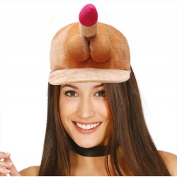 Cappello con pene fallo morbido scherzo gadget festa party