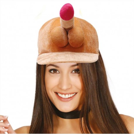 Cappello con pene fallo morbido scherzo gadget festa party