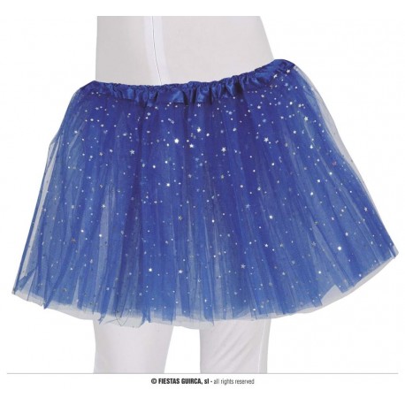 Tutù in tulle cm 30 danza ballo con stelline glitter 