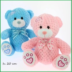 Orsetto peluche baby shower nascita battesimo rosa o celeste
