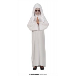 Costume suora bianco satanico bambina vestito