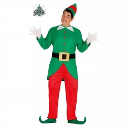 Costume da elfo aiutante di babbo natale vestito folletto natalizio
