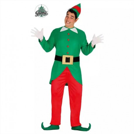 Costume da elfo aiutante di babbo natale vestito folletto natalizio