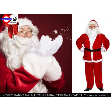 Costume babbo natale uomo vestito natalizio taglia unica