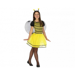 Costume ape bambina vestito giallo nero con ali e cerchietto