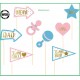 Boy or girl baby shower  nascita sesso bimbi maschio o femmina kit 