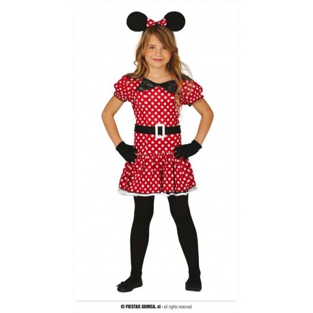 Costume minnie Topolina bambino vestito rosso a pois 