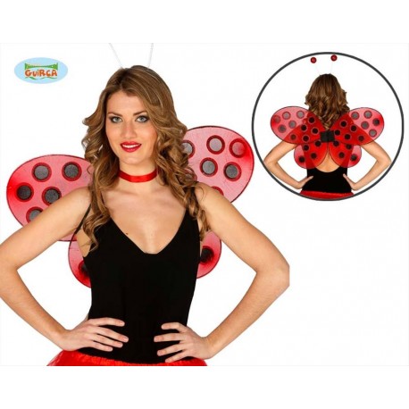Ali da coccinella rosse bambini adulti carnevale 