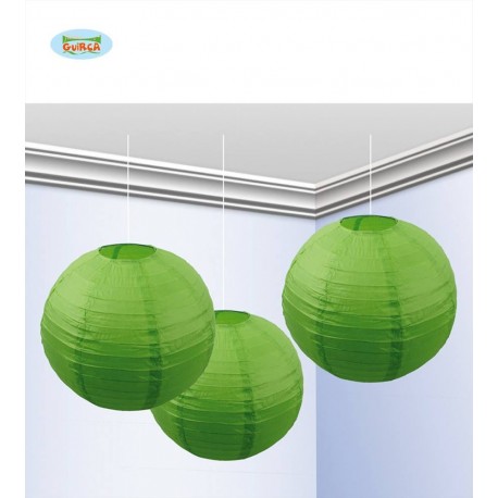 LANTERNA VERDE IN CARTA 25 CM 3 PEZZI