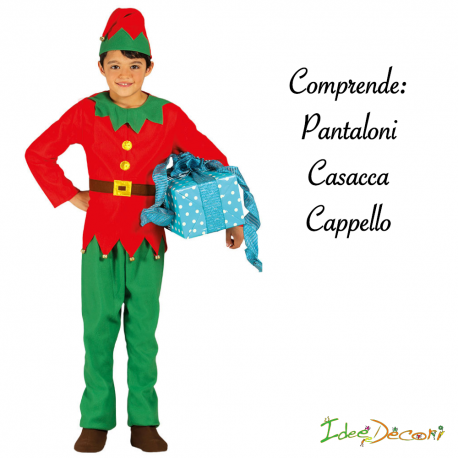 Costume Elfo bambino aiutante di Babbo Natale