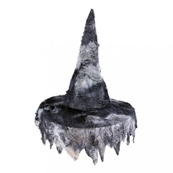 Cappello da strega adulto in tessuto nero halloween