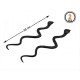 Serpente finto scherzo halloween in gomma nera 2 pezzi