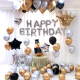 Palloncini 18 anni set happy birthday oro argento nero MAXI  kit 69  pezzi