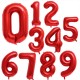 Palloncino numero 1 2 3 4 5 6 7 8 9  0 rosso cm 102