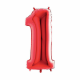 Palloncino numero 1 2 3 4 5 6 7 8 9  0 rosso cm 102