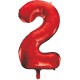 Palloncino numero 1 2 3 4 5 6 7 8 9  0 rosso cm 102
