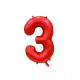 Palloncino numero 1 2 3 4 5 6 7 8 9  0 rosso cm 102