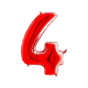 Palloncino numero 1 2 3 4 5 6 7 8 9  0 rosso cm 102