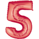 Palloncino numero 1 2 3 4 5 6 7 8 9  0 rosso cm 102
