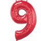 Palloncino numero 1 2 3 4 5 6 7 8 9  0 rosso cm 102