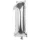 Palloncino numero 1 2 3 4 5 6 7 8 9  0 argento cm 102